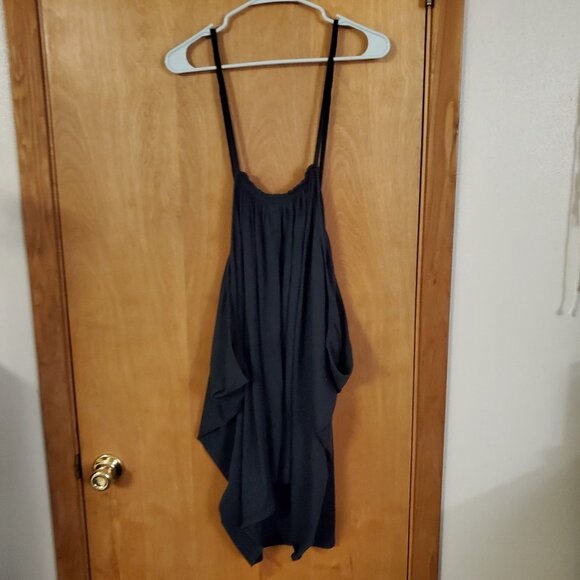 Free People Beach Cover Up Dress Midi Women's XL Black Spaghetti Strap EUC - Picture 2 of 5